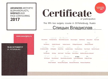 Сертификат Спицын Владислав Игоревич